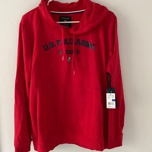 NWT Womens XL Red Polo hooded Sweatshirt
